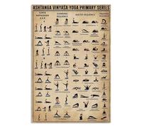 FNYUVNFAF Metal Tin Sign For Yoga Practice Vinyasa Flow Poses Sequence Chart Illustrated Guide Poster For Home Gym Studio Office Wall Decor 8 X 12