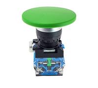 FNYUVNFAF Momentary Big 60mm Mushroom cap Push Button Switch Self Reset No Lock Round 1NO1NC Button Silver 22mm LA38-11M/60(Green,Self Reset Type)