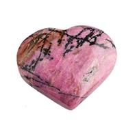 FNYUVNFAF Rhodonite Crystal Heart Palm Stone, Shaped Love Polished Carving Crystals for Balancing Home Decoration,4~5cm