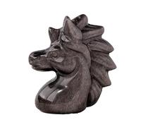 FNYUVNFAF Silver Obsidian Unicorn Carving, 2 x 1.6 Inches, Approx. 5 4 CM - Raw Crystal Handcrafted Statue, Gemstone, Desk Decor Gift