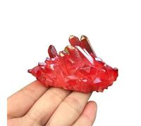 FNYUVNFAF Stone Red Flame Halo Quartz Crystal Cluster Home Furnishing Gift