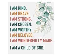FNYUVNFAF Unframed Christian Wall Art: I Am a Child of God - Simple & Bold Scripture Poster for DIY Nursery Decor, Classroom, Prayer Corner Framed,12x18inch(30x45cm)