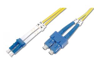 FO patch cord, duplex, LC to SC SM OS2 09/125 µ, 10 m