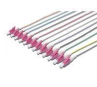 FO pigtail set, 12 pcs., LC, MM OM4 50/125 µ loose buffer, color code DIN IEC 304, 2m