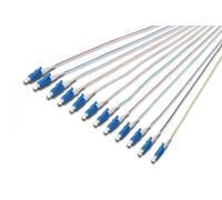 FO pigtail set, 12 pcs., LC, SM OS2 09/125 µ loose buffer, color code DIN IEC 304, 2 m