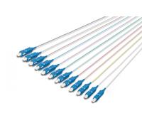 FO pigtail set, 12 pcs., SC, SM OS2 09/125 µ loose buffer, color code DIN IEC 304, 2 m