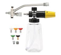 Foam Cannon, Double Connector Washer, House Wash Sprayer, Includes 5 Nozzle Tips, 1000ml Soap Bottle, 8.27x6.3x3.94 inch, for Decks, Driveways, Outdoor Cleaning
