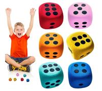 Foam Dice Set, Classroom Dice with Rounded Edges, Educational Toy 6 Pack 1.5 inches for Kids Age 3+, Teaching Aid for Home, School, Travel, Camping, Family Board Games