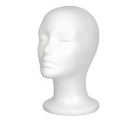 Foam Display Head, Wig Stand Model, Accessory Showcase Form, Styro Styling Manikin, for Professionals Stylists Cosplayers Doll Artists Collectors Boutique Home Salon Retail Store 10.83x6.3 inches