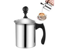 Foam Maker - Manual Milk Frother Pitcher | Stainless Steel Handheld Foam Maker Durable Double Layer Coffee Tool 400 ml/800 ml Cappuccino, Latte, Hot Chocolate Milk Frothing Accessory