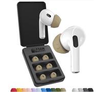 Foam Masters - Auricolari in memory foam per AirPods Pro 1a e 2a generazione, 3 paia, Black Magic Ver 6.0, sicuri, comfort, migliore cancellazione del rumore, boccioli di ricambio - FDE Tan, assortiti