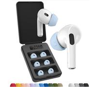 Foam Masters Ultra-Premium Memory Foam Ear Tips for AirPods Pro 1st & 2nd Gen | 3 Pairs | Black Magic Ver 6.0 | Secure | Comfort | Better Noise Cancel | Replacement Buds - Light Blue, Assorted S/M/L