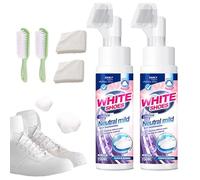 Foam No-Rinse Cleaner - Instantly Brightens & Whitens Shoes, Foam shoe cleaner Cleanerinstant Shine, Zero Water Needed, Water-Free FoamSneaker Cleaner, Suede, Boot, Canvas (*2)