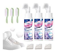 Foam No-Rinse Cleaner - Instantly Brightens & Whitens Shoes, Foam shoe cleaner Cleanerinstant Shine, Zero Water Needed, Water-Free FoamSneaker Cleaner, Suede, Boot, Canvas (*3)