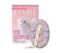 Foamie Gel doccia solido con fiori di ciliegio e latte di riso, ricca cura della doccia, pelle secca con effetto massaggio, doccia solida 100% vegano, senza plastica, senza silicone, 80 g