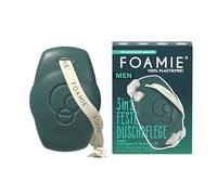 Foamie Men - Cura doccia fissa 3 in 1, per corpo, viso e capelli, con olio di babassu ed eucalipto, pH neutro, vegano e senza plastica, 90 g