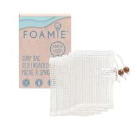 Foamie - Set di 5 Sacchetti Porta Sapone in Cotone 100% Biologico per Shampoo Solido e Gel Doccia - Ideali per Conservare, Asciugare i Residui e Creare Schiuma