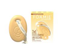 Foamie Shampoo e gel doccia 2 in 1 alla vaniglia, per capelli e corpo, con olio di mandorle e profumo di vaniglia, pH neutro, vegano e senza plastica, 80 g