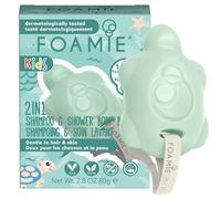Foamie Shampoo per bambini e gel doccia solido 2 in 1 a forma di tartaruga con olio di avocado delicato sulla pelle - 100% vegano e senza plastica 80 g