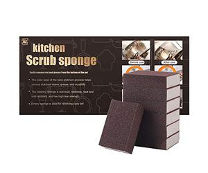 FoamWorld 6 spugne abrasive magiche al carborundum, strumento per la pulizia della cucina, basta aggiungere acqua, nessun odore, durevole, spessa, nano-spugna decalcificante ruggine, panni per la