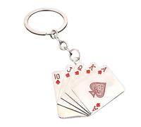 FOB a tema carta - Simbolo del poker Keyring, catena di token di gioco in metallo | Playing Key Holder, Accessorio per la di poker per gli adulti Kids Keys Backpacks Borse