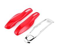Fob per chiavi, 3 pezzi in ABS per portachiavi con custodia protettiva adatta per Porsche Macan/Cayenne/Panamera(Rosso+Argento)