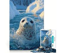 Foca giocosa nelle gelide acque artiche - Splendido puzzle da 1000 pezzi con soggetto naturalistico per adulti, gioco di abilità mentale, relax, design, assemblaggio, pezzo da collezione (38x26cm)