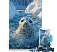 Foca giocosa nelle gelide acque artiche - Splendido puzzle da 1000 pezzi con soggetto naturalistico per adulti ideale per migliorare la memoria e alleviare l'ansia Decorazione murale con bordi netti