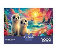 Foca Jigsaw Puzzle Impossibili 1000Pcs Tramonto sulla costa Decorazione Per La Casa. Giochi Rilassamento E Intelligence Per Adulti E Ragazzi Da 14 Anni 38x26cm/1000pcs