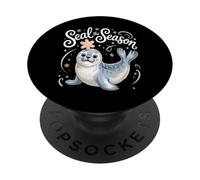 Foca Natalizia Simpatica con Fiocco di Neve PopSockets PopGrip Adesivo