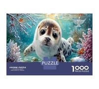 Foca Puzzle Classico 1000 Pezzi Cartone Riciclato Barriera corallina sottomarina ghiacciata Relax Mentale Per Famiglia Anziani, Attività Indoor, Regalo Natale Nonni 70x50cm/1000pcs