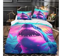 Foca sulla roccia copripiumino Set di 3 Pezzi microfibra morbida stampa 3D con cerniera con federe per cuscini Scena subacquea fantasy Set Di Copripiumino for coppie e ragazzi Super king（260x220cm）