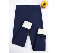 focagernod Leggings Caldi da Donna, in Pile, Tinta Unita, for Autunno e Inverno, prevengono Il Freddo, Vita Alta, Leggings Spessi in Velluto for Sollevare i Glutei(534Navy,L)