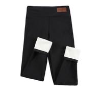 focagernod Leggings Caldi da Donna, in Pile, Tinta Unita, for Autunno e Inverno, prevengono Il Freddo, Vita Alta, Leggings Spessi in Velluto for Sollevare i Glutei(672 Black,S)
