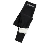 focagernod Leggings Caldi da Donna, in Pile, Tinta Unita, for Autunno e Inverno, prevengono Il Freddo, Vita Alta, Leggings Spessi in Velluto for Sollevare i Glutei(633 Black,XL)