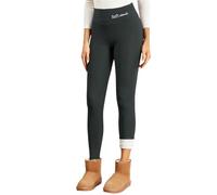 focagernod Leggings Caldi da Donna, Invernali, con Ricamo dell'alfabeto, in Velluto, a Vita Alta, for Sollevare i Glutei, Anti-Freddo, Casual, Streetwear(Gray,XL)