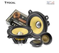 Focal ES100KE - Sistema di altoparlanti per auto, 13 cm, a 2 vie, con crossover, cono in fibra aramidica gialla