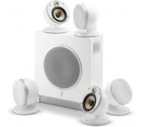 Focal Pack Dôme Flax 5.1 bianco - Sistema di altoparlanti compatto, Subwoofer wireless