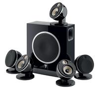 Focal Pack Dôme Flax 5.1 nero - Sistema di altoparlanti compatto, Subwoofer wireless