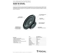 Focal SUB 10 DUAL Subwoofer a doppia bobina per Auto 500W Max 10''