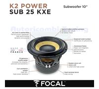 Focal SUB 25 KXE EVO Subwoofer 10"/25 cm 1200 Watt - 600 Wrms 4 ohm