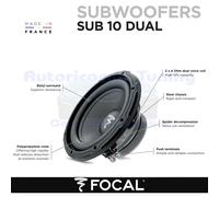 Focal Subwoofer per auto SUB 10 DUAL 10" (250 mm) doppia bobina 4 ohm 500W