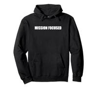Focalizzato sulla Missione Felpa con Cappuccio, Unisex per Adulti, Nero, XL