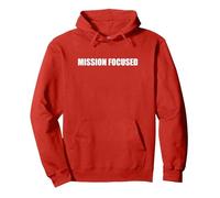 Focalizzato sulla Missione Felpa con Cappuccio, Unisex per Adulti, Rosso, XL