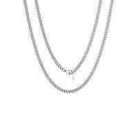 FOCALOOK Collana Catena Donna Acciaio Inossidabile, 3MM Collane Donna Argento Lunga 45CM, Collana Catena Cubana Cuban Chain HipHop Rapper,Confezione Regalo