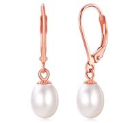 FOCALOOK Orecchini Perla Argento 925 Donna Orecchini in Argento 925 con Perla Orecchini Perle Rosa Argento 925 d'Acqua Dolce con Confezione Regalo