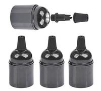 FOCCTS Set di 4Pezzi Adattatore della Lampadina E27 (φ38*H50mm) Convertitore di Attacco di Lampadina a E27 Portalampada con Attacco per Lampadina Vintage Impermeabile Isolato
