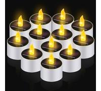 Focenat 12 pezzi Candele Solari per Esterni,Lumini solari per esterni,Impermeabili Lumini solari,Senza fiamma Lumini solari,per giardino,cortile,matrimonio e decorazioni per la casa