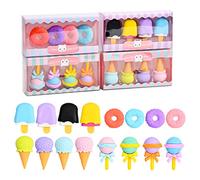 Focenat 16Pcs Mini Carine Gomme da Cancellare per Bambini, Gomma Matita, Novità a Forma di Cibo Per Scuola Ufficio Forniture, Riempitori del Sacchetto del Partito