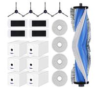 Focenat 19PCS Accessori di Ricambio Compatibile con ECOVACS DEEBOT T30 PRO OMNI Robot Aspirapolvere, 1 Spazzola Principale, 4 Filtri, 4 Spazzole Laterali, 4 Panni Mop, 6 Sacchetti Antipolvere